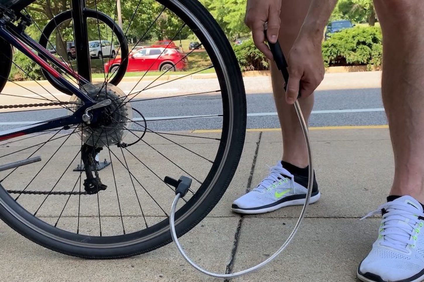 When inflating a tire for the first time, let all the air out of the tire first